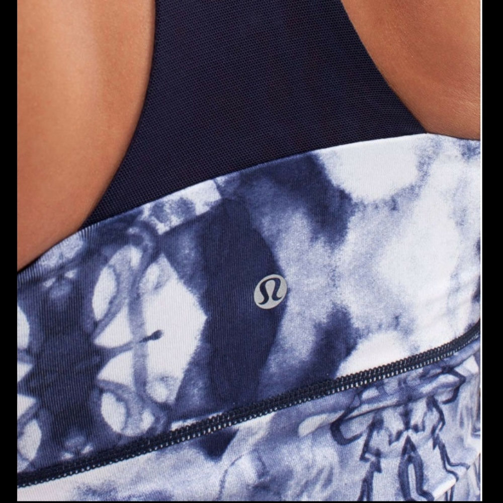 Lululemon Scoop Neck Tank Ink Blot White Indigo View 4